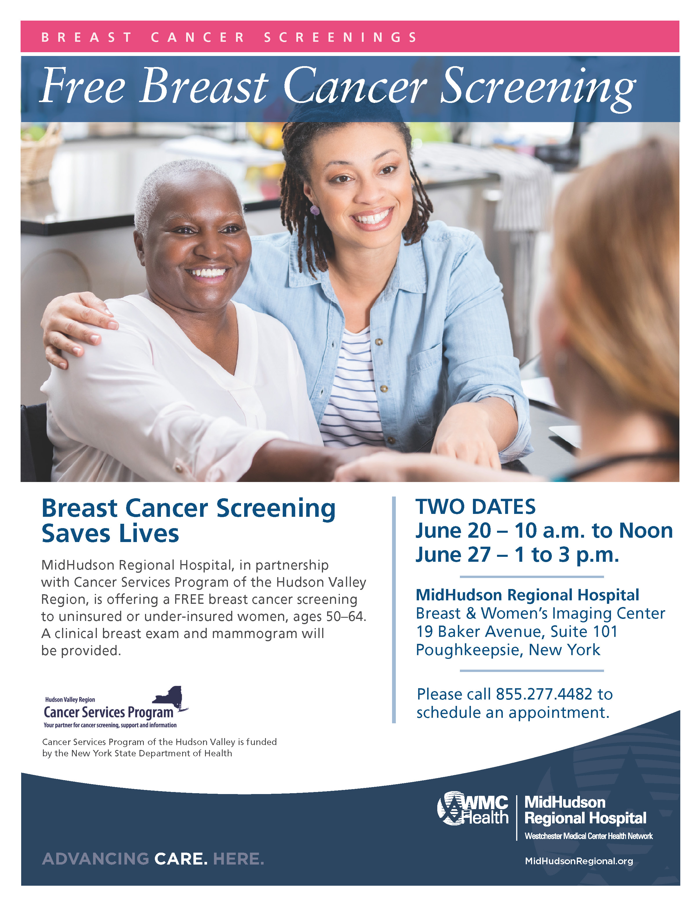 Free Breast Cancer Screening Upcoming Events   MHRH Breast Screening Flyer 05.19 (2) Page 1 